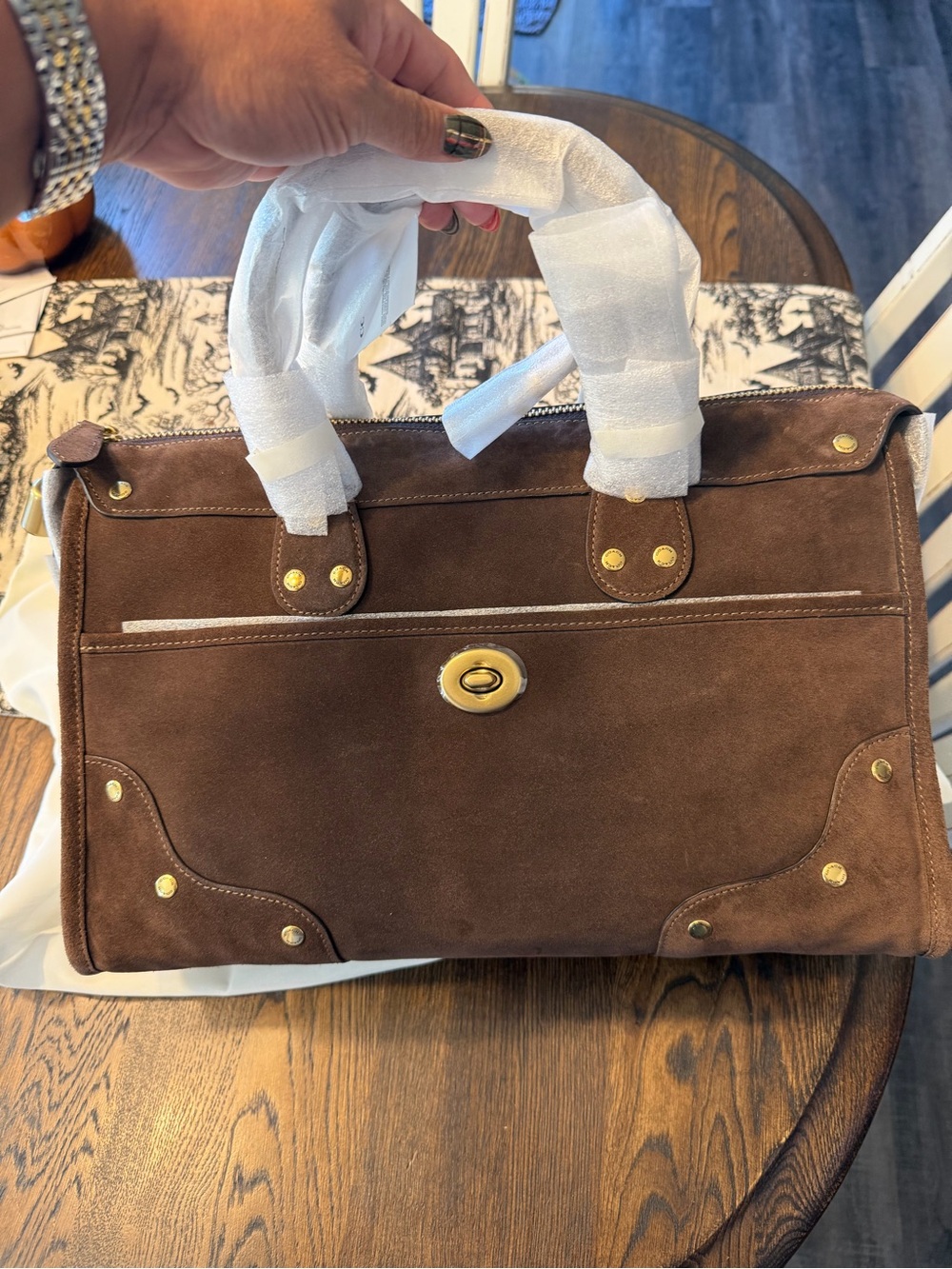 Coach Rhyder 38 brown suede
